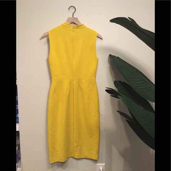 Yellow Tie Neck Dress - Picture 3 of 5